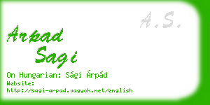 arpad sagi business card